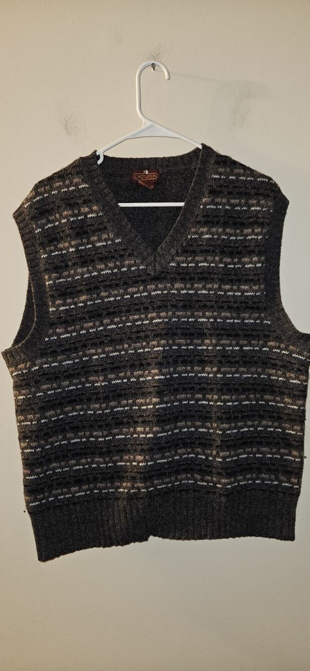 Castleton Wool Vest Grey Men's Size Large